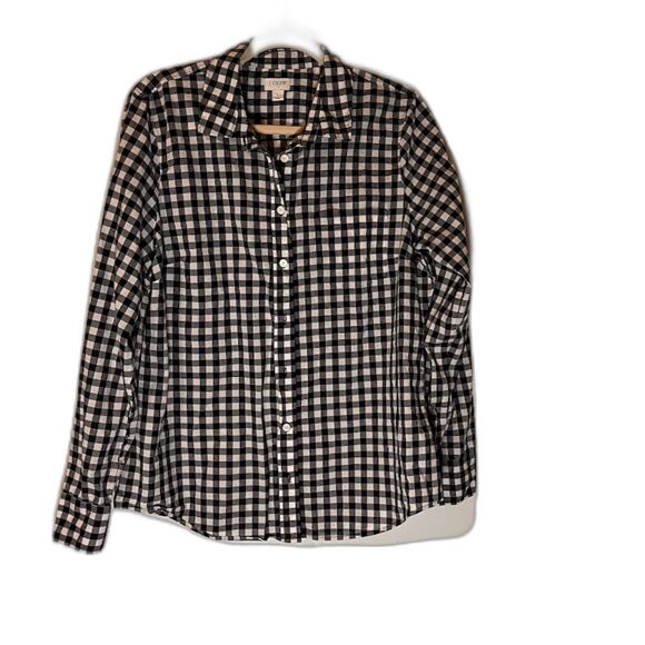 J Crew Shirt L Men's Blue White Check Button Down Dadcore Normcore Casual - Picture 2 of 5